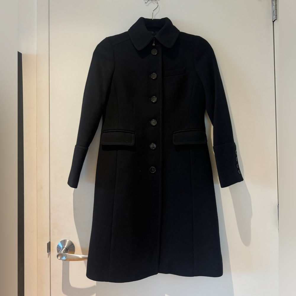 Black Jcrew Wool Tailored Jacket Lady Coat Petite 00